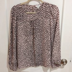 JCrew Pink Leopard Print Blouse Size Small